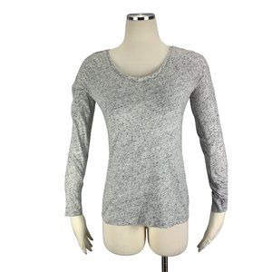 LOFT XS Long Sleeve Top Gray Ann Taylor Basic Comfort